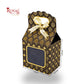Premium Gift Box with Window I RCF-44 I Brown Flower Leaf Print I 4x2.5x3.5 inches