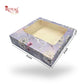 9pc Brownie Window Box I Grey Floral Print I 9"x9"x2" inches