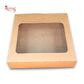 9pc Brownie Box With Window I Brown Kraft Paper I 9"x9"x2" inches Royal Box Shop