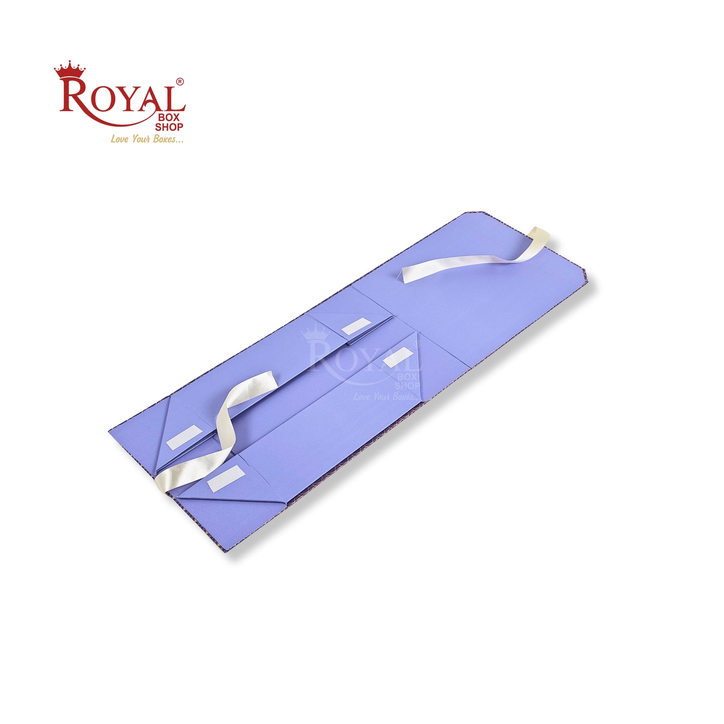 Royal Box Shop® Premium Rigid Gift Box I 9x9x3.5 Inch I Purple I Collapsible with Ribbon