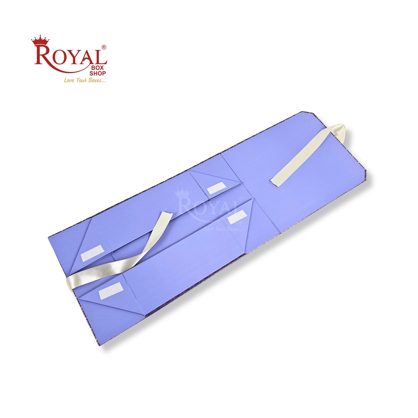 Royal Box Shop® Premium Rigid Gift Box I 9x9x3.5 Inch I Purple I Collapsible with Ribbon