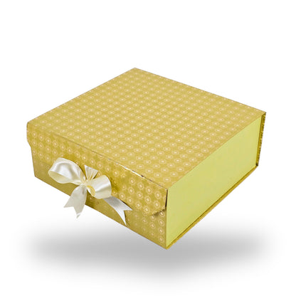 Royal Box Shop® Premium Rigid Gift Box I 9x9x3.5 Inch I Collapsible with Ribbon