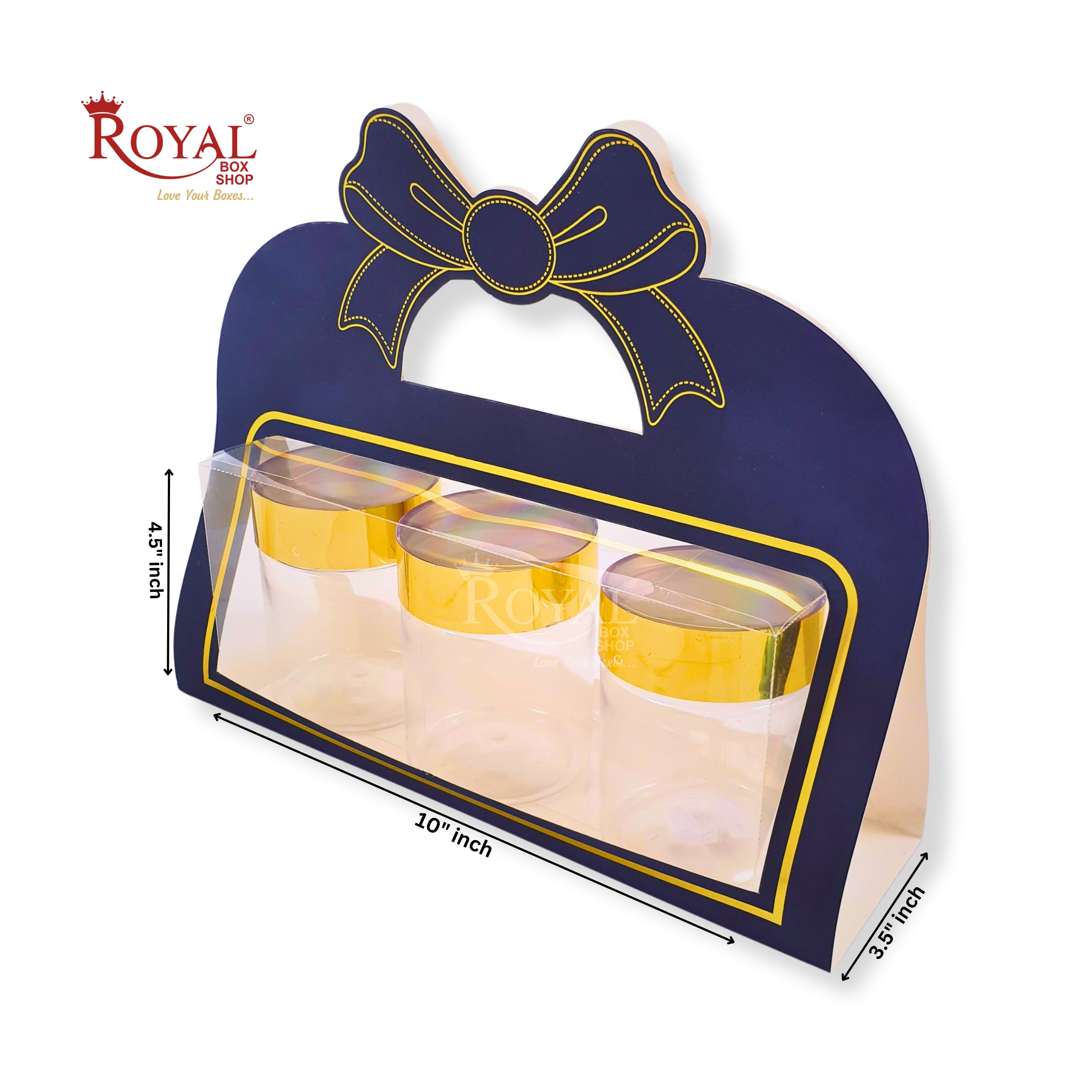 RoyalBoxShop® 5-Window Gift Box I 8x8x10 Inch I Blue Check I Perfect f ...