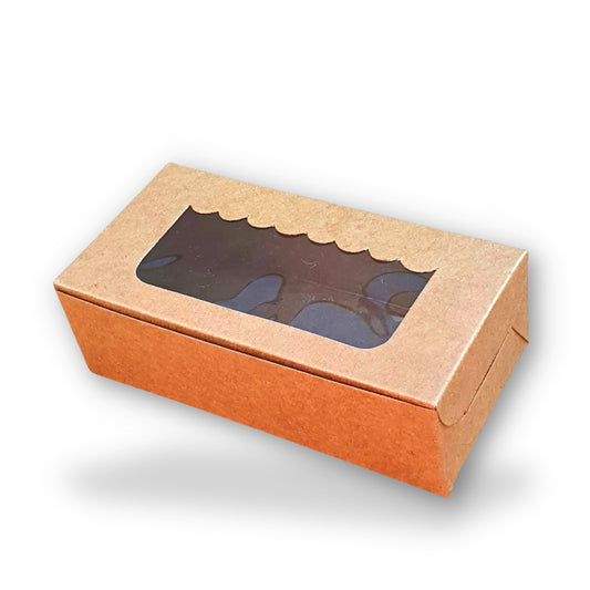2pc Brownie Window Box I Kraft Brown Color I 6"x3"x1.75" inches