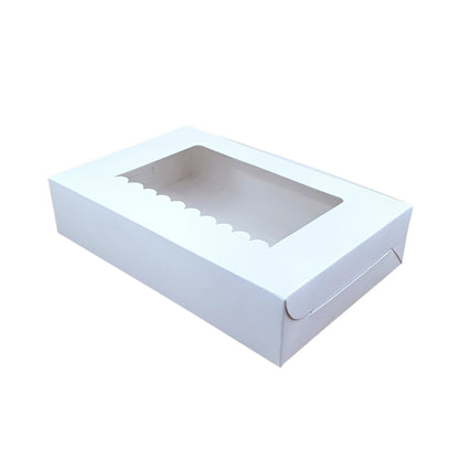 6pc Brownie Window Box I White Color I 9"x6"x2" inches