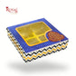 Premium 4 Cavity Gift Box for Chocolates I Festive Blue with Golden Tray & Window