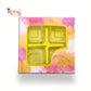Royal Box Shop® 4 Cavity Chocolate Box with Window I Magenta Tree Print I 3.75x3.75x1 inch