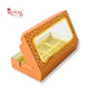 8 Cavity Chocolate Boxes | 7.5x4x1.25 inches | Orange With Golden Foiling