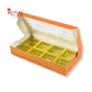8 Cavity Chocolate Boxes | 7.5x4x1.25 inches | Orange With Golden Foiling