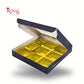 9 Cavity Chocolate Boxes | 5.75x5.75x 1 inches | Navy Blue | B2B