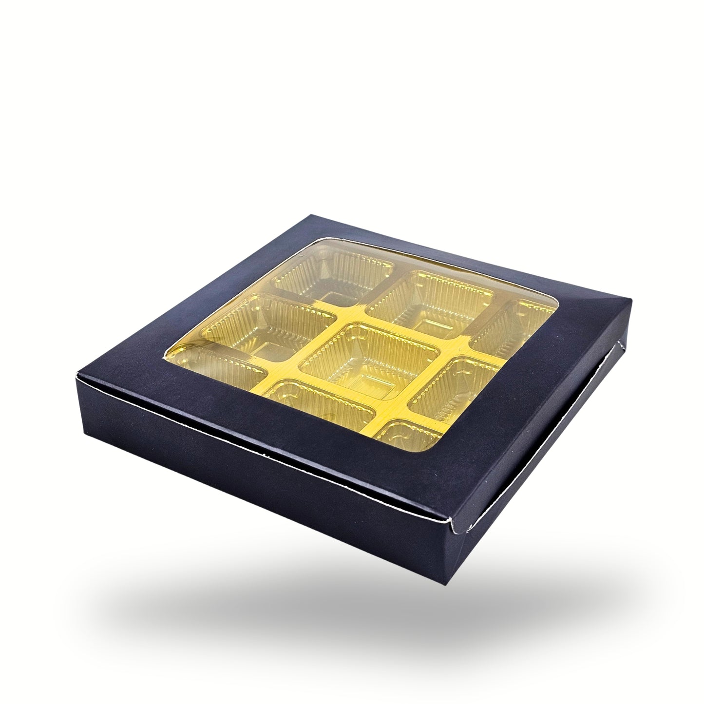 9 Cavity Chocolate Boxes | 5.75x5.75x 1 inches | Navy Blue
