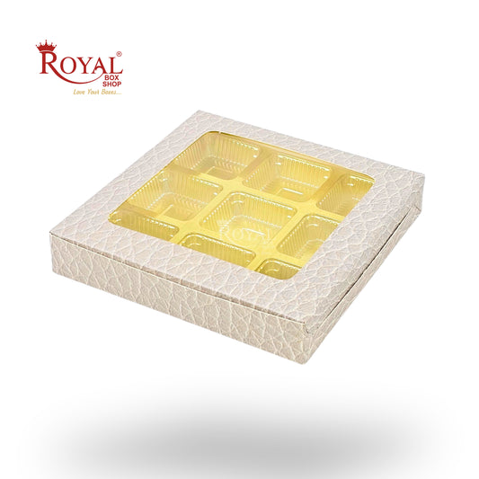 9 Cavity Chocolate Boxes | 5.75x5.75x1 inches | VT Ivory