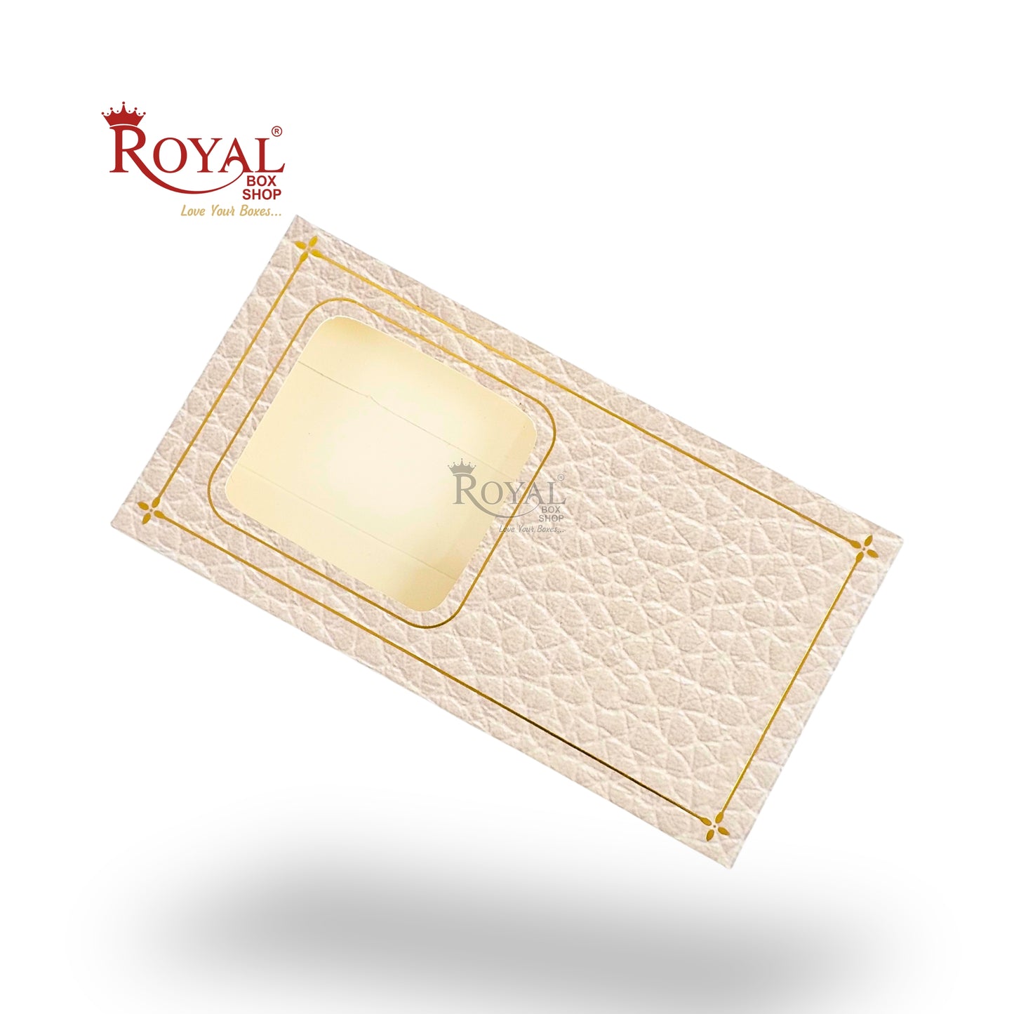 Royal Box Shop® Premium Chocolate Bar Box with Window I Ivory Textured I 6.75x3.5x0.50 Inch