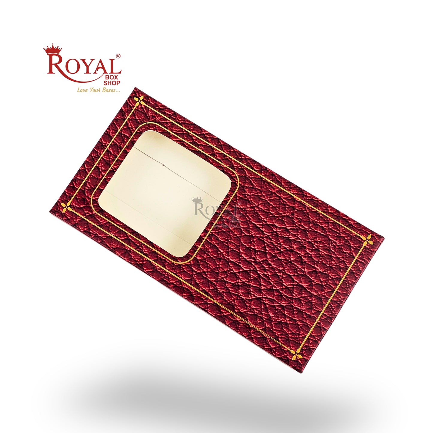 red chocolate bar gift box with window