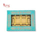 12 Cavity Rigid Chocolate Boxes With Window | Magnetic Flap | Blue with Gold Foiling | 7.5 X 5.5 X 1.5 Inch | Kappa Boxes