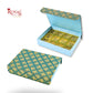 12 Cavity Rigid Chocolate Box with Magnetic Lid I 7.5x5.5x1.5 Inch I Golden Foil I Green