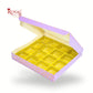 16 Cavity Chocolate Box | 7.5x7.5x1.25 inch | Purple With Golden Foiling