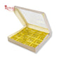 16 Cavity Chocolate Box | 7.5x7.5x1.25 inch | White With Golden Foiling