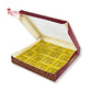 16 Cavity Chocolate Box | 7.5x7.5x1.25 inch | Maroon With Golden Foiling