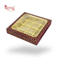16 Cavity Chocolate Box | 7.5x7.5x1.25 inch | Maroon With Golden Foiling I B2B