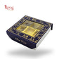 9 Cavity Rigid Chocolate Box With Window | Magnetic Flap | Blue with Gold Foiling | 5.5x5.5x1.5 Inch
