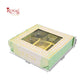 9 Cavity Rigid Chocolate Box With Window | Magnetic Flap | Green with Gold Foiling | 5.5x5.5x1.5 Inch