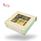 9 Cavity Rigid Chocolate Box With Window | Magnetic Flap | Green with Gold Foiling | 5.5x5.5x1.5 Inch