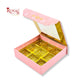 9 Cavity Rigid Chocolate Box With Window | Magnetic Flap | Pink with Gold Foiling | 5.5x5.5x1.5 Inch