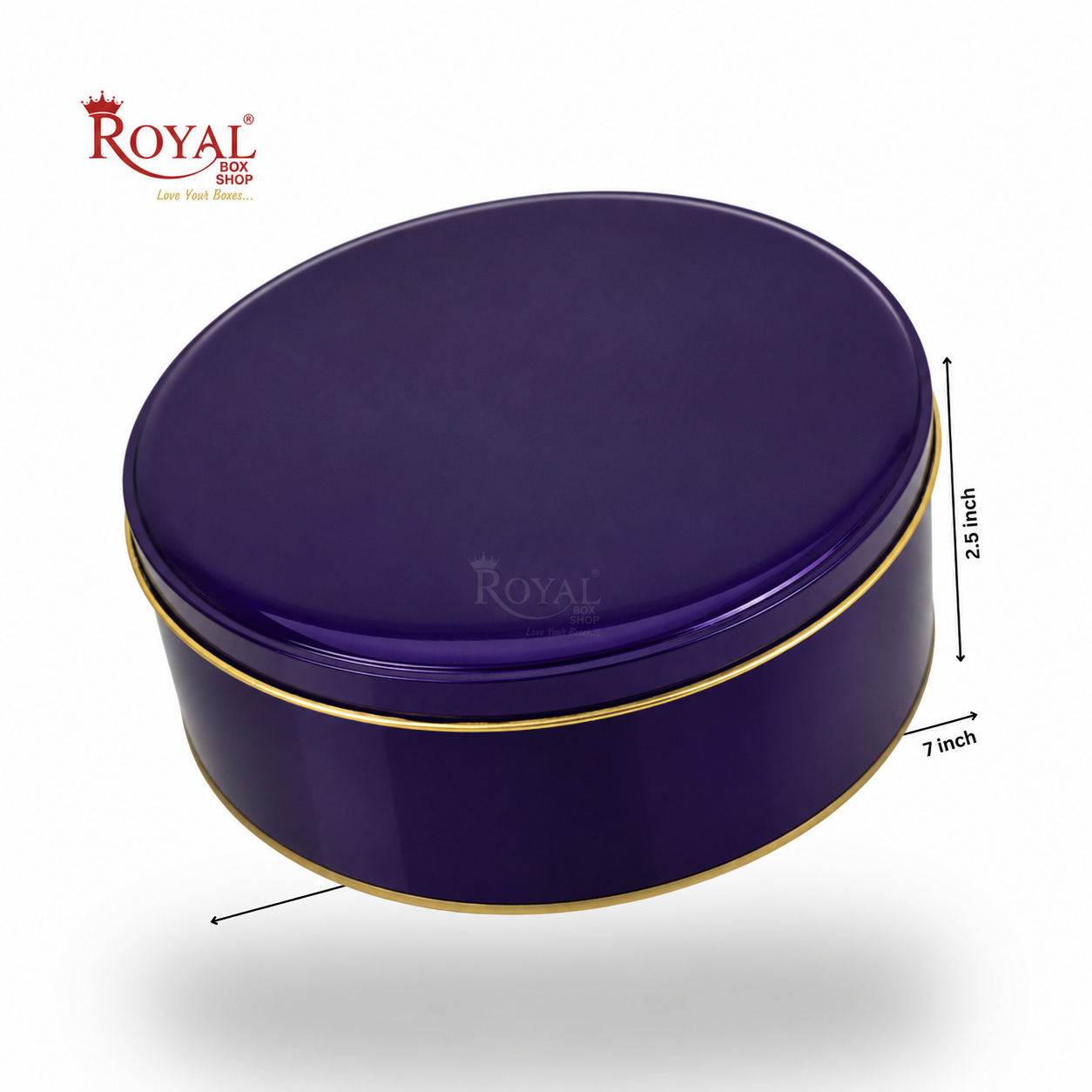 Premium Tin Box I 7"x2.5" Inches I Purple I Perfect for Christmas Gift, Return Gifts, Hamper Box, Storage