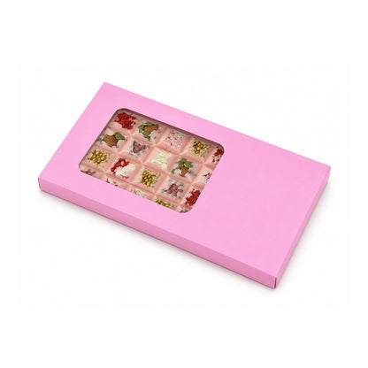 Royal Box Shop® Premium Chocolate Bar Box with Window I Pink I 6.75x3.5x0.50 Inch I B2B