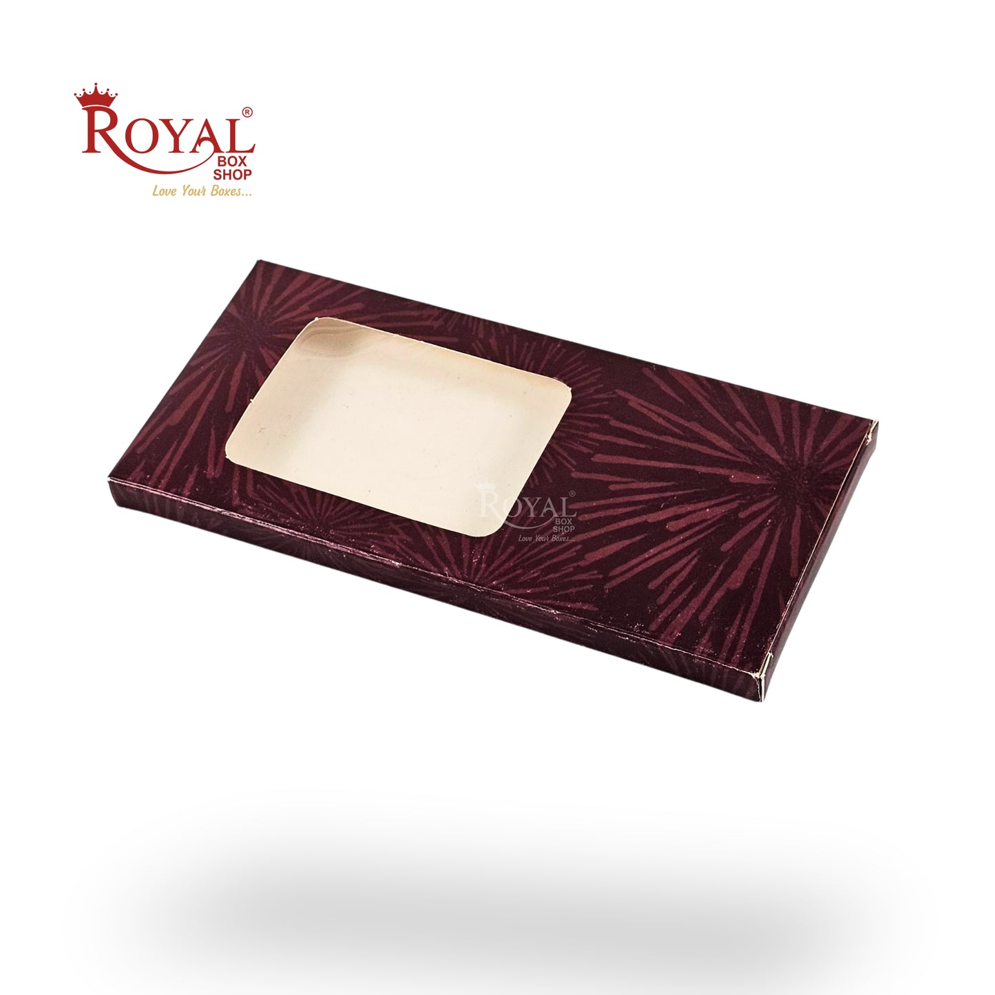 RoyalBoxShop® Chocolate Bar Box - Maroon - 5.5 x 2.5 x 0.25 Inches