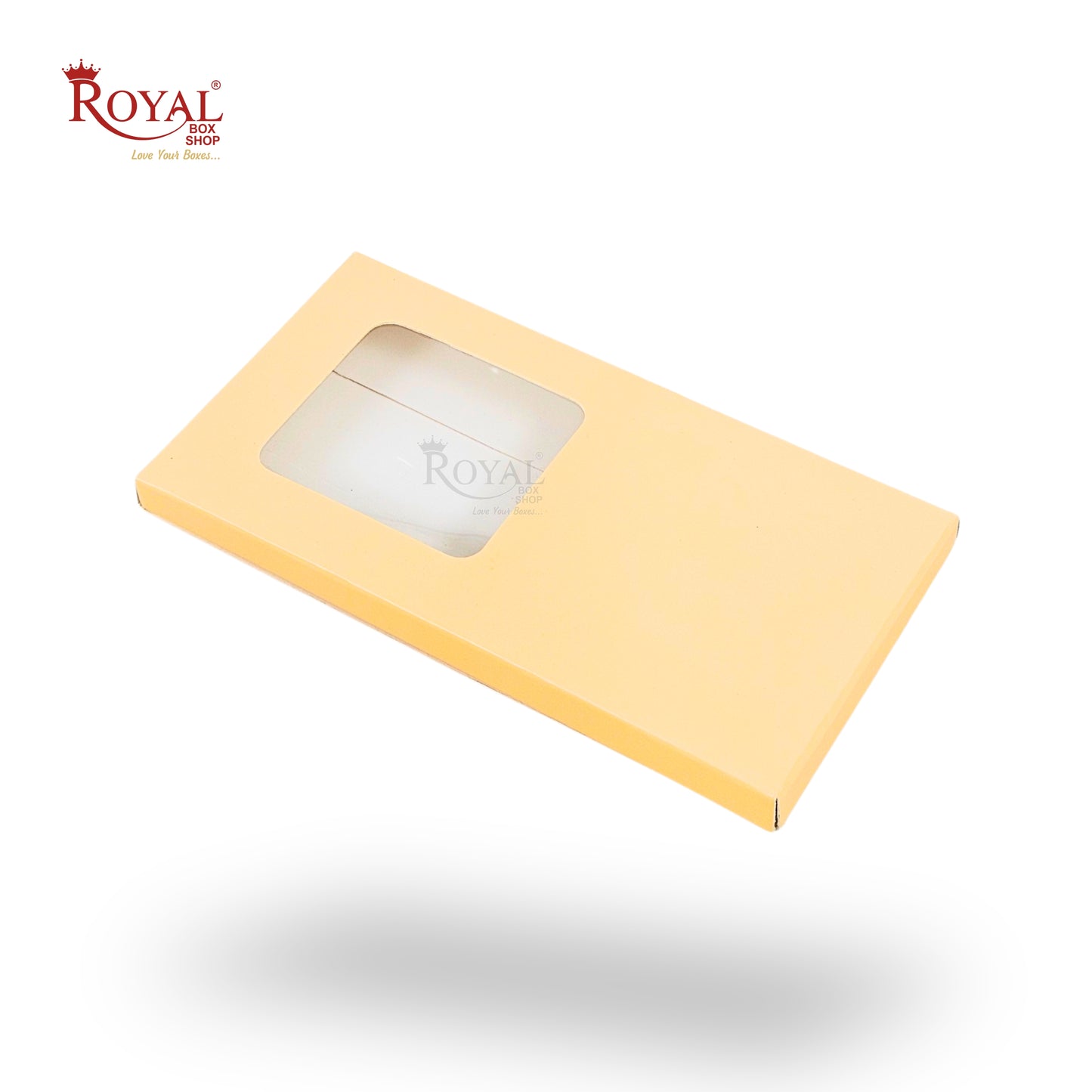 Royal Box Shop® Premium Chocolate Bar Box with Window I Pastel Yellow I 6.75x3.5x0.50 Inch
