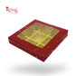 Christmas Theme 9 Cavity Chocolate Boxes with Window | Red | For Christmas Gifting | B2B