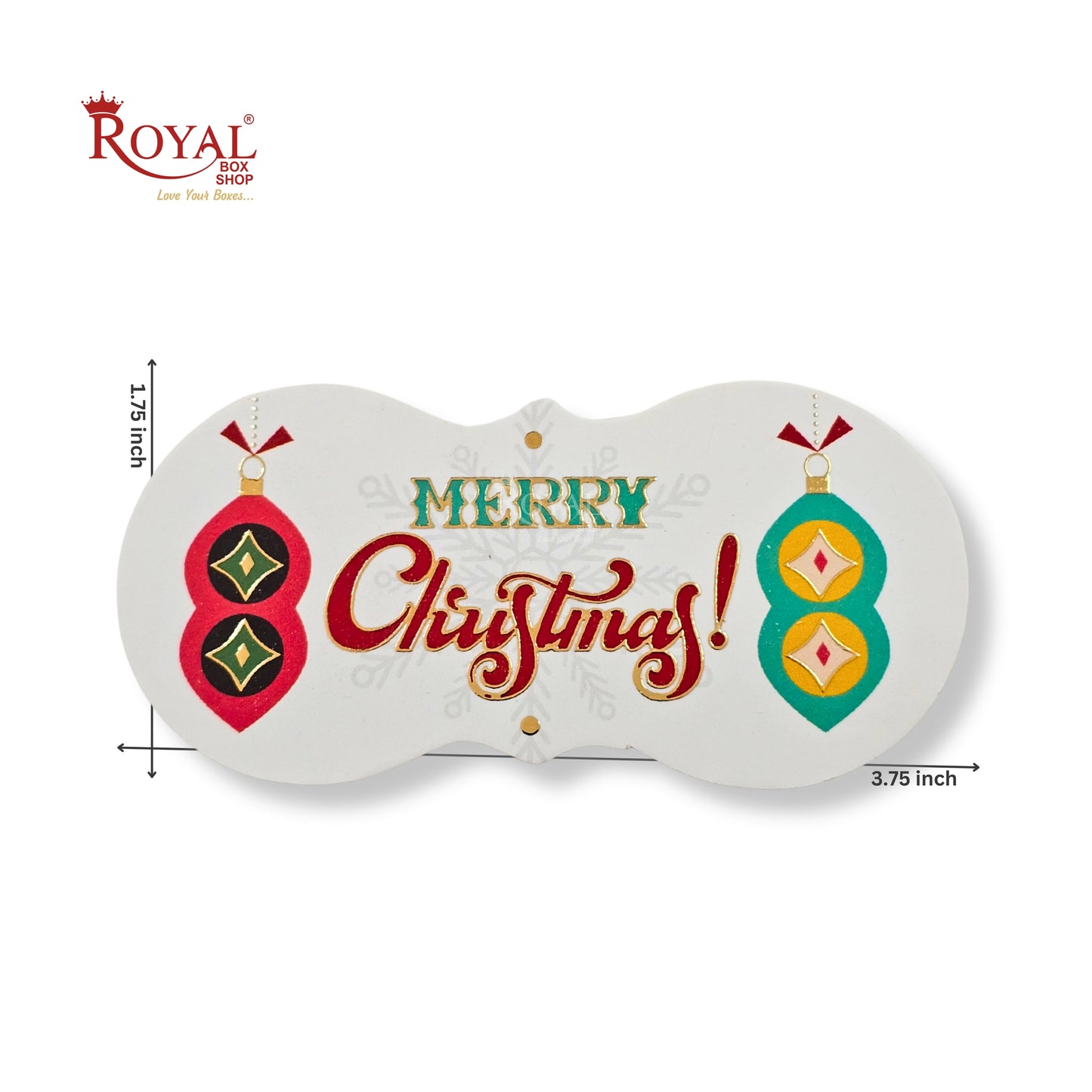 Christmas Gift Hamper Tags | 3.75x1.75 Inch | Merry Christmas Theme | Pack of 50 Gift Tags