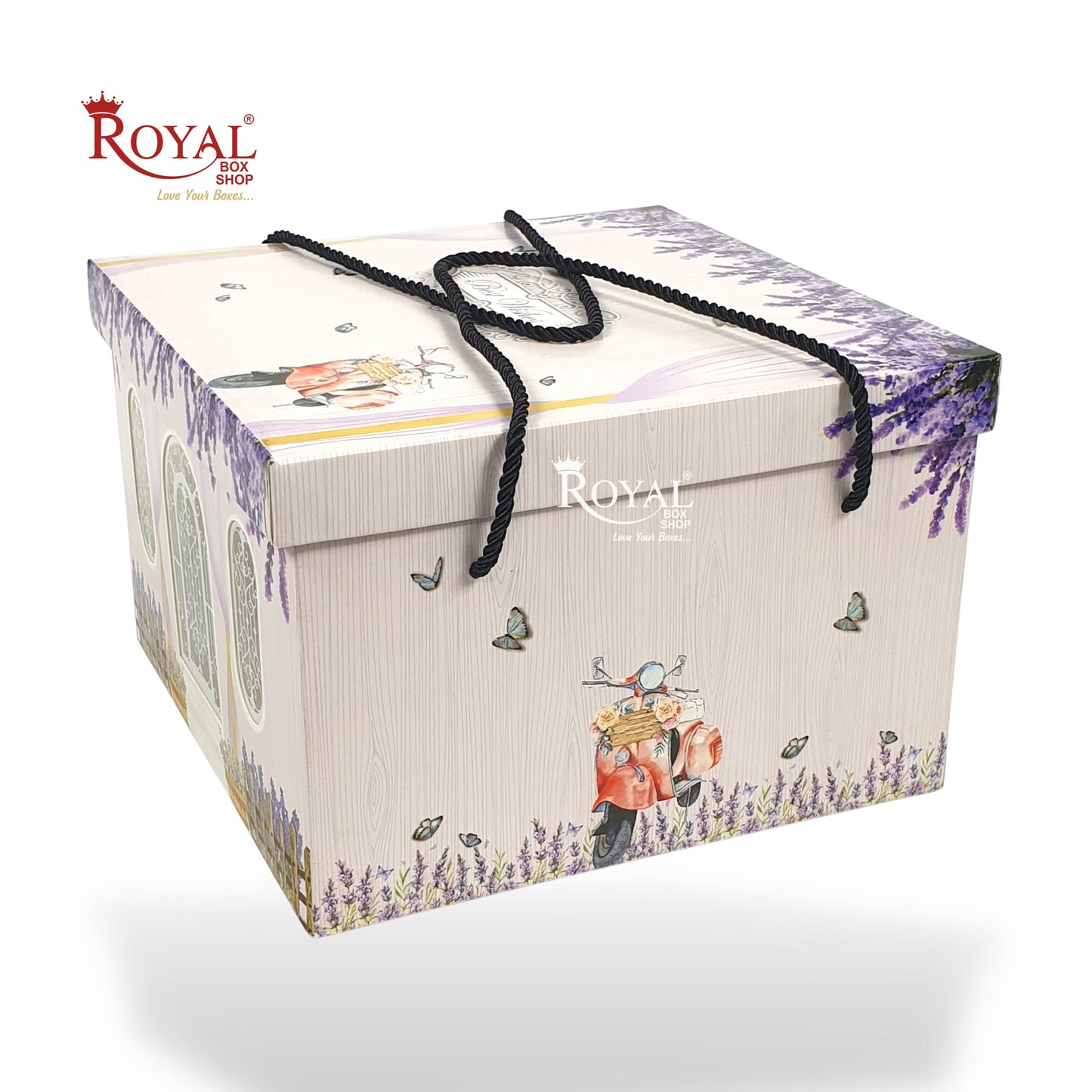 Cottage Theme Hamper Gift Box | Purple | 9x9x6 Inch I Perfect for Wedding Gifts, Room Hampers, Special Occasions & More Royal Box Shop