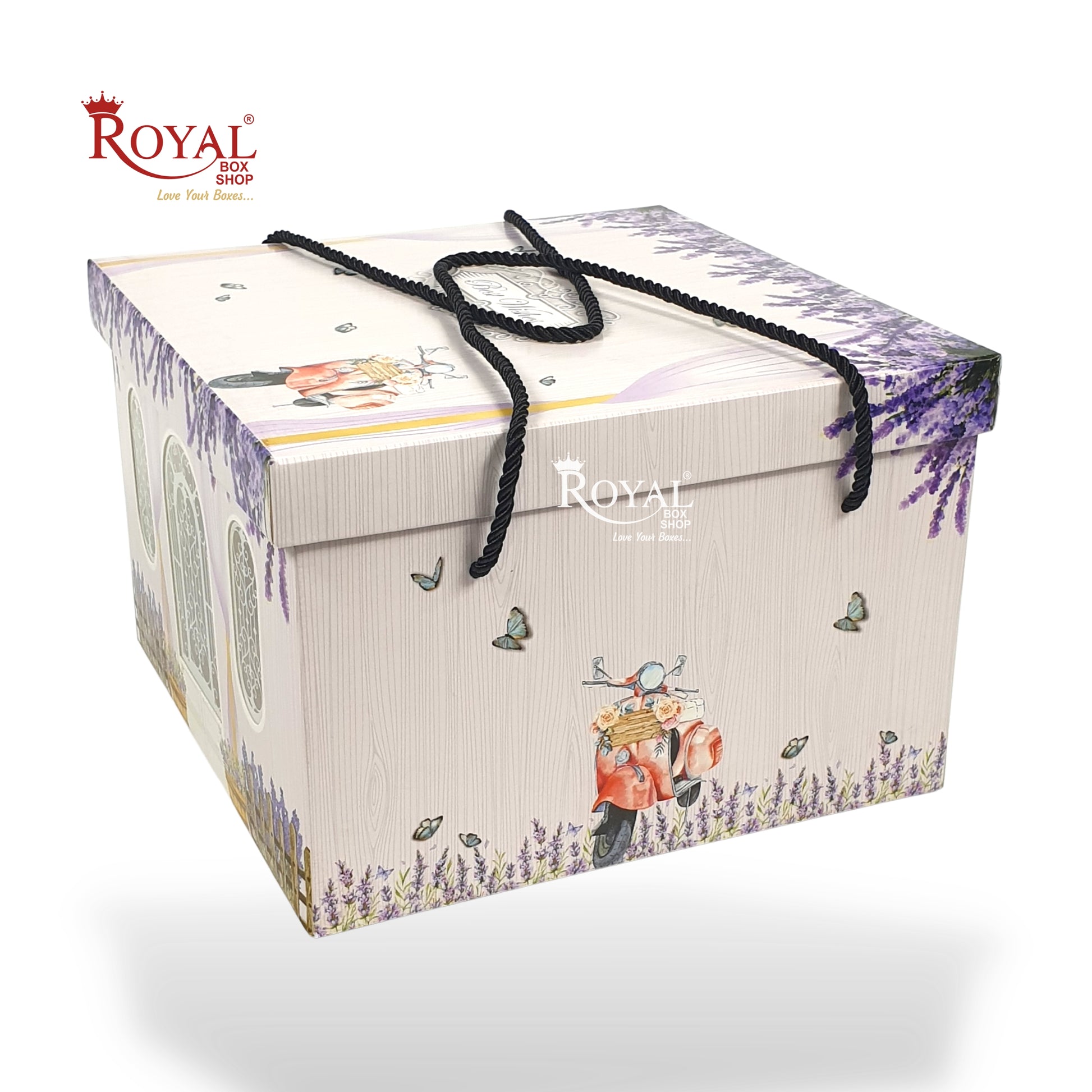 Cottage Theme Hamper Gift Box | Purple | 9x9x6 Inch I Perfect for Wedding Gifts, Room Hampers, Special Occasions & More Royal Box Shop