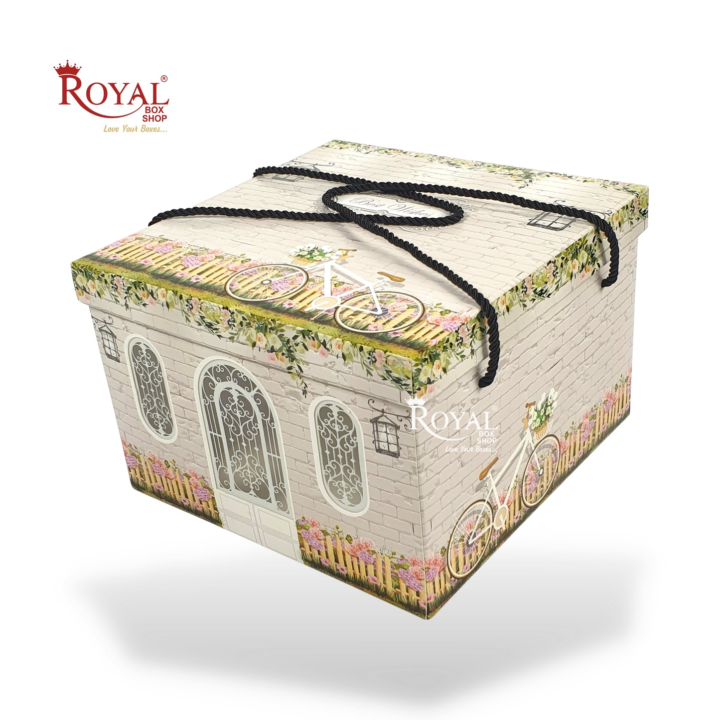 Cottage Theme Hamper Gift Box | Grey | 9x9x6 Inch I Perfect for Wedding Gifts, Room Hampers, Special Occasions & More