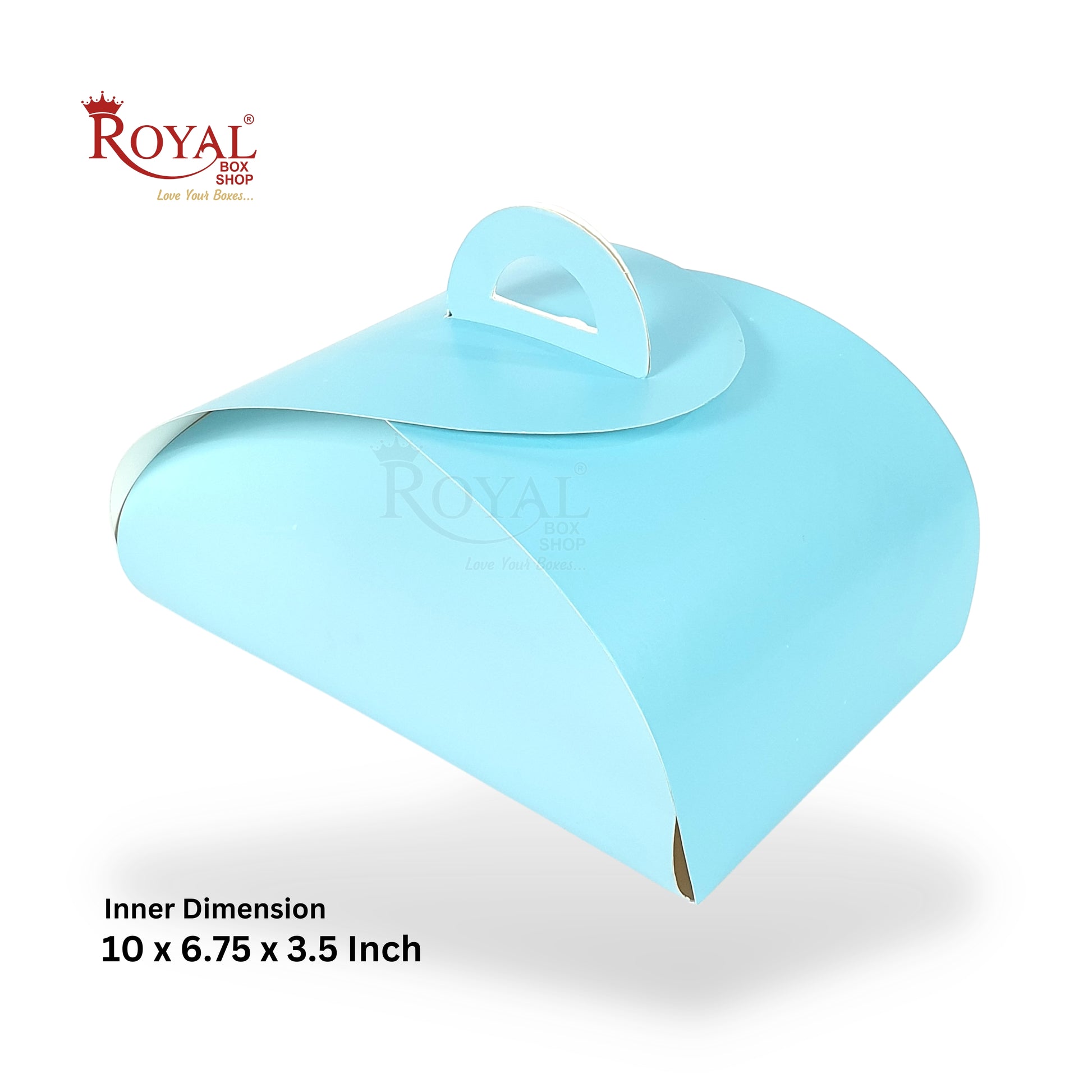 Dome CupCake Box with Handle I Blue I 10x6.75x3.5" I Perfect for Cupcakes, Cookies & Return Favor Gifts Royal Box Shop