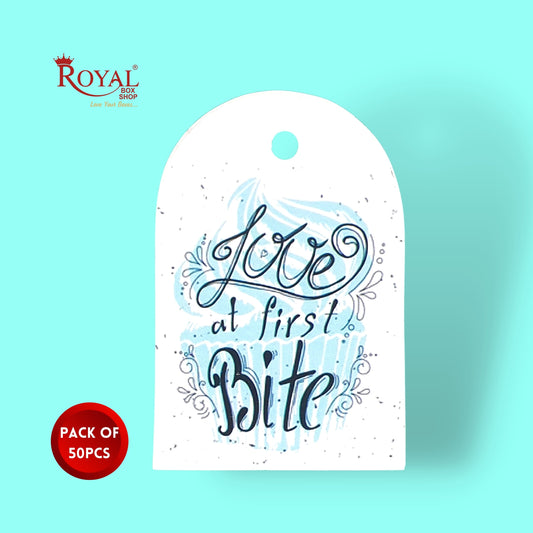 Gift Hamper Tags I Love At First Bite I Use For Gift Hamper Boxes, Cake Boxes, Return Gifts Royal Box Shop