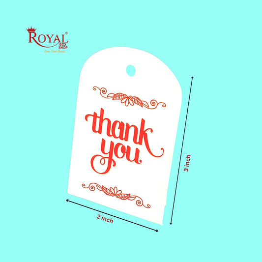 Gift Hamper Tags I Thank You I Red Color I Use For Gift Hamper Boxes, Cake Boxes, Return Gifts Royal Box Shop