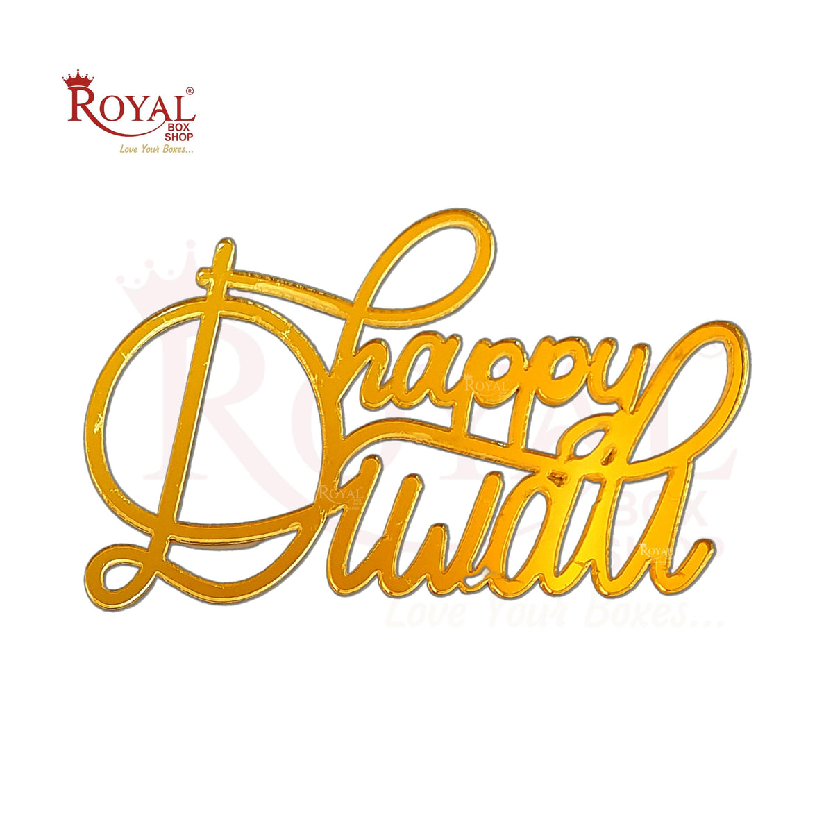 Happy Diwali Tags I Acrylic Golden I Gift Tags I Pack of 10 Gift Tags I Free Shipping 03 Royal Box Shop