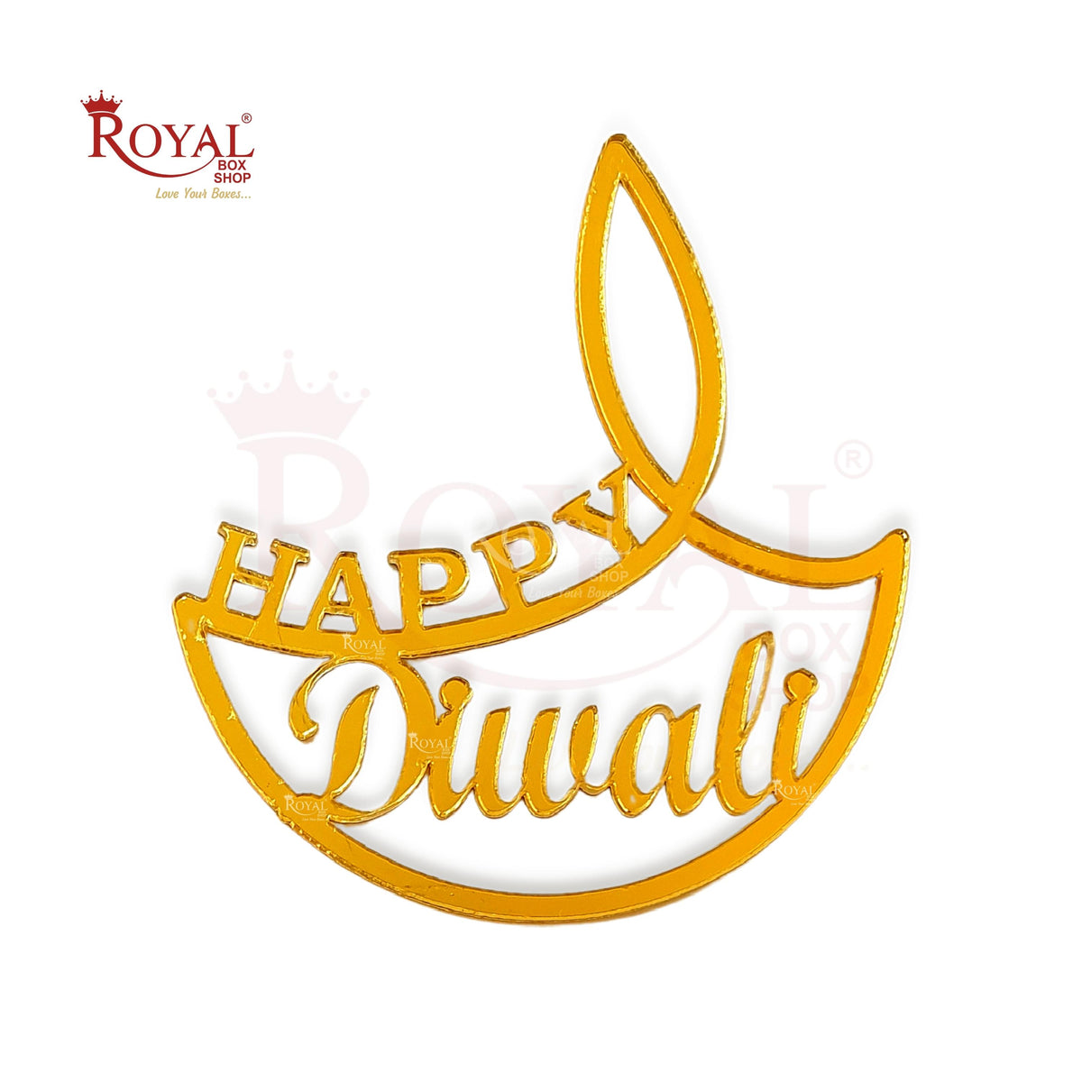 Happy Diwali Tags I Acrylic Golden I Gift Tags I Pack of 10 Gift Tags I Free Shipping 04 Royal Box Shop