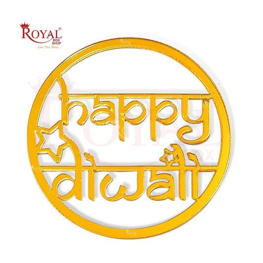 Happy Diwali Tags I Acrylic Golden I Gift Tags I Pack of 10 Gift Tags I Free Shipping 07 Royal Box Shop