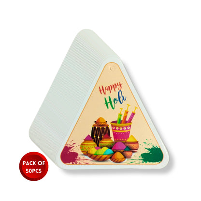 Holi Gift Tags| Pack of 50pcs | Design-2 | 3.25x3.25 Inches