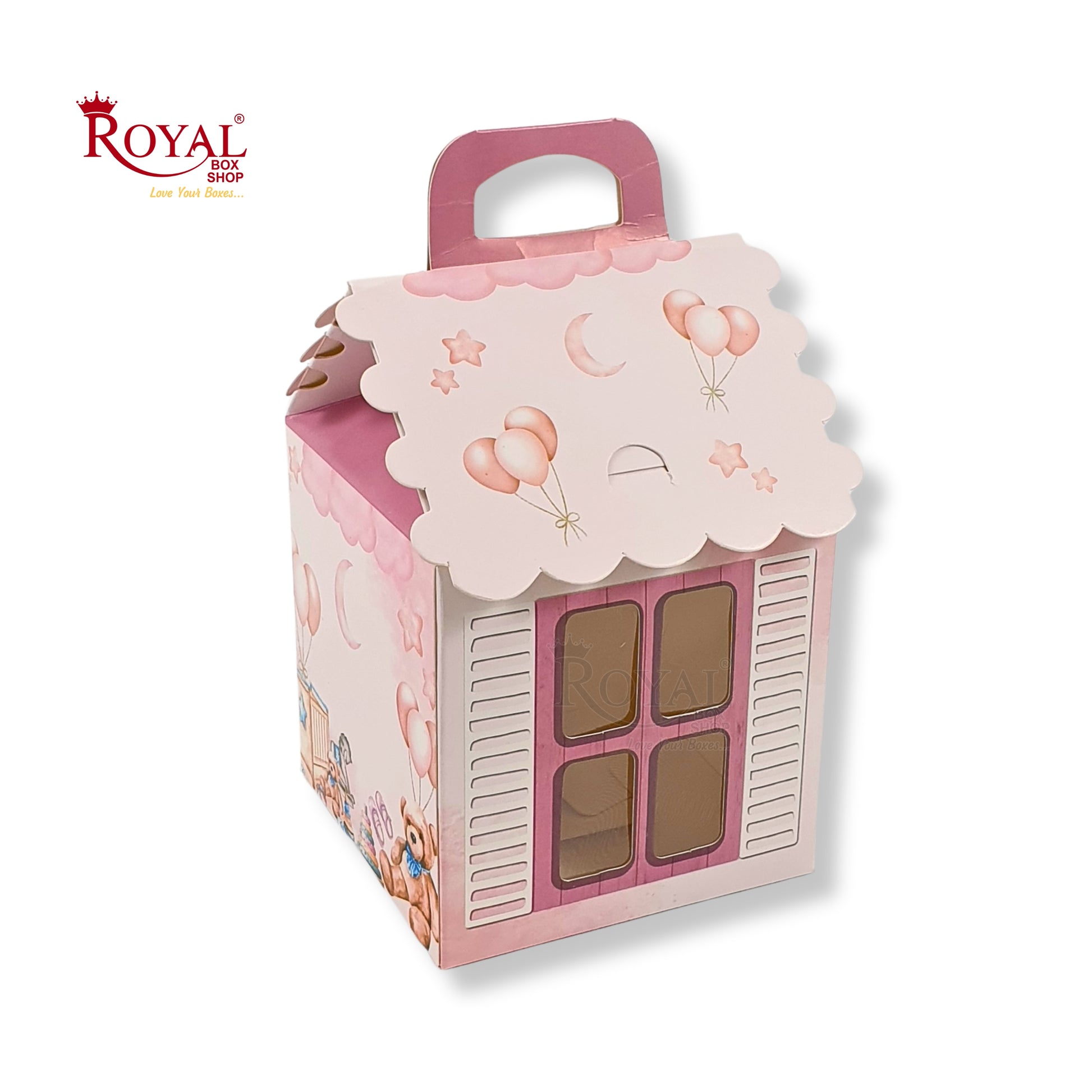 Hut Shape Gift Boxes I 4x4x4 Inch I Baby Pink I Perfect For Birthday, Return Favor, Baby Announcements Royal Box Shop