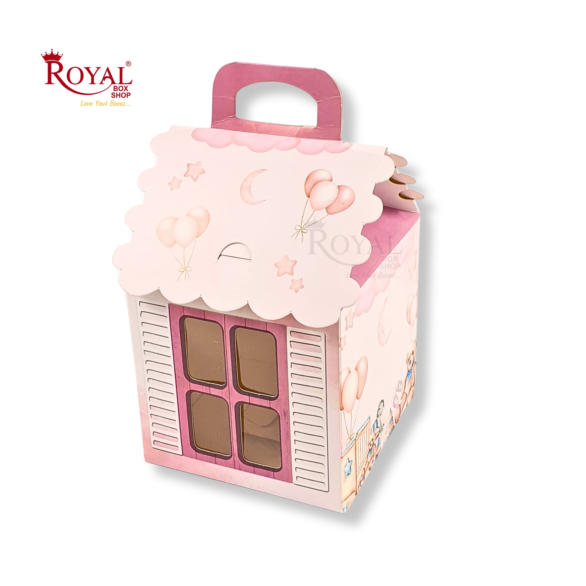 Hut Shape Gift Boxes I 4x4x4 Inch I Baby Pink I Perfect For Birthday, Return Favor, Baby Announcements Royal Box Shop