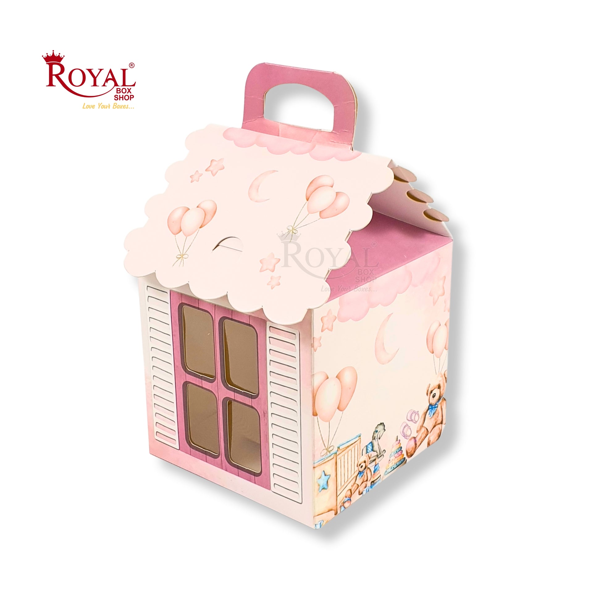 Hut Shape Gift Boxes I 4x4x4 Inch I Baby Pink I Perfect For Birthday, Return Favor, Baby Announcements Royal Box Shop