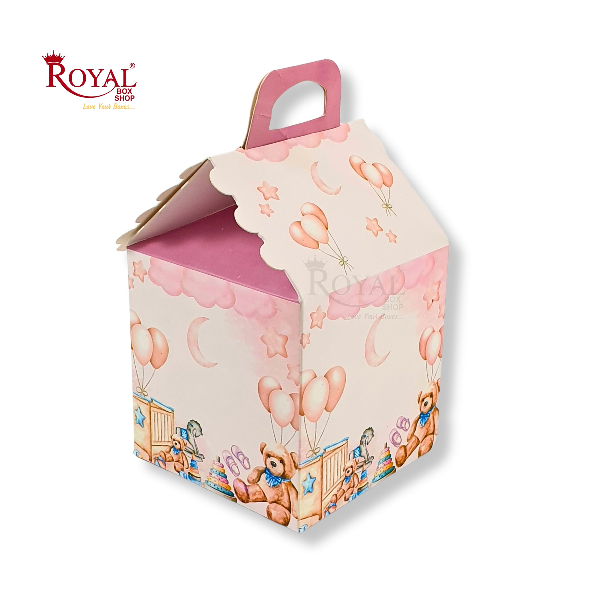 Hut Shape Gift Boxes I 4x4x4 Inch I Baby Pink I Perfect For Birthday, Return Favor, Baby Announcements Royal Box Shop