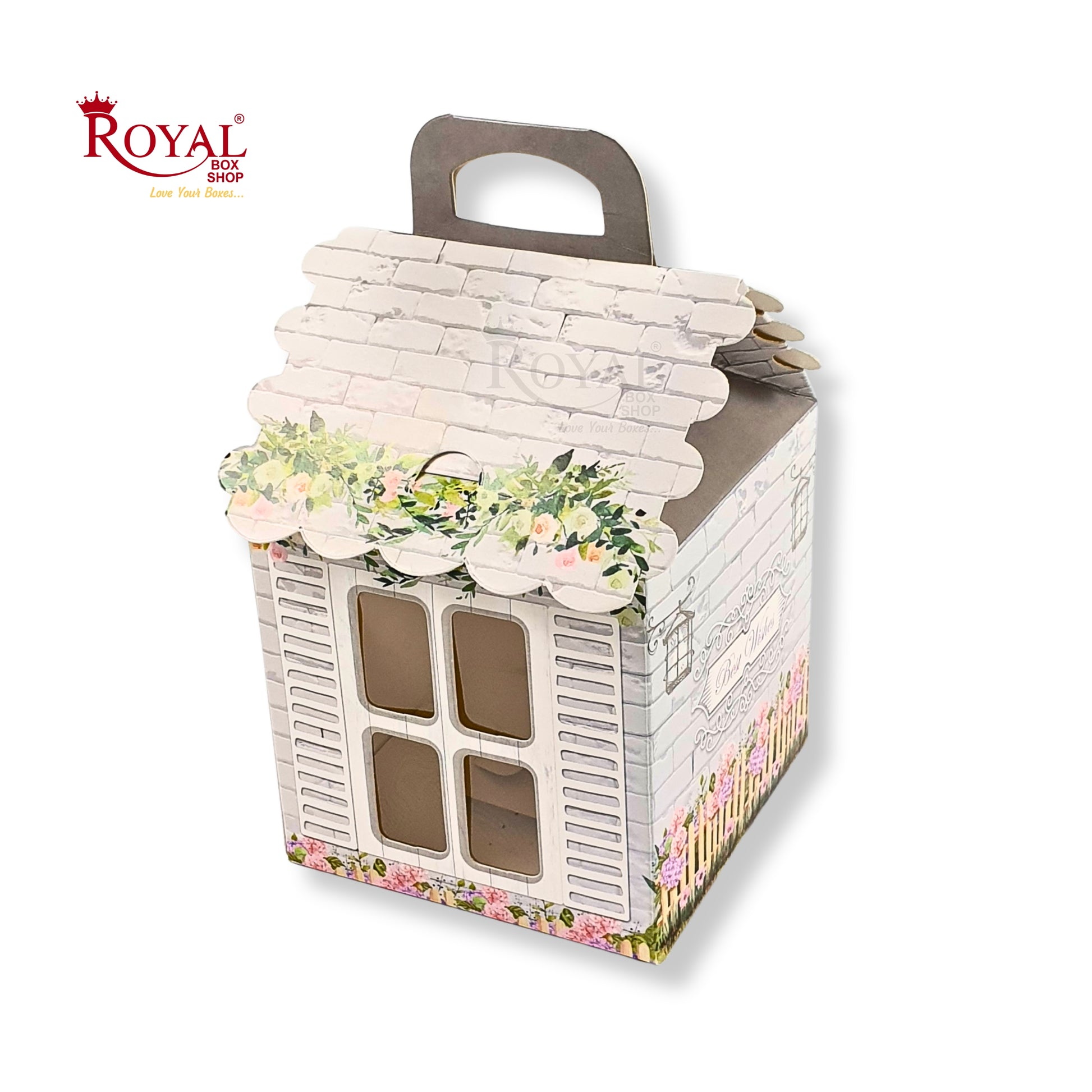 Hut Shape Gift Boxes I 4x4x4 Inch I Grey Cottage I Perfect For Birthday, Return Favor, Baby Announcements Royal Box Shop