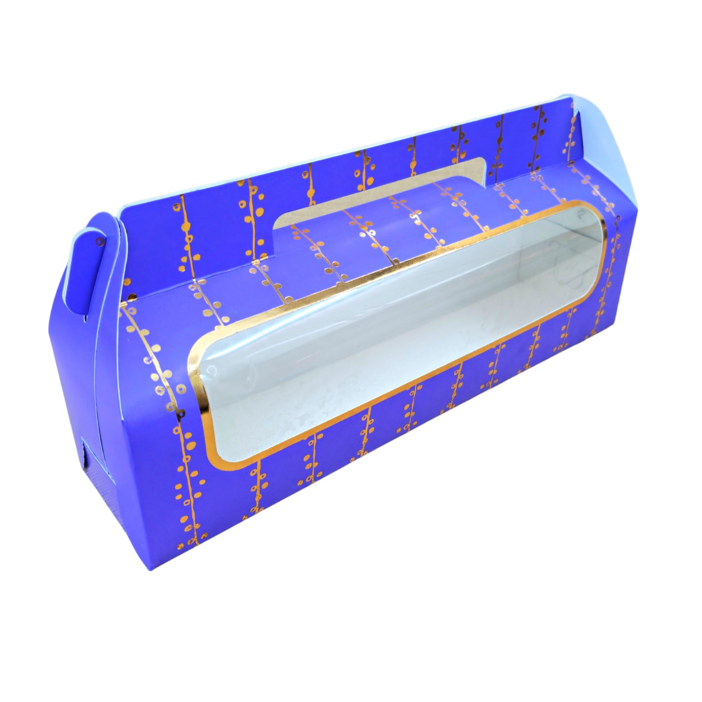 4 Jar Box With Handle - Golden Purple Print - 14"x3.5"x3.5" Inches